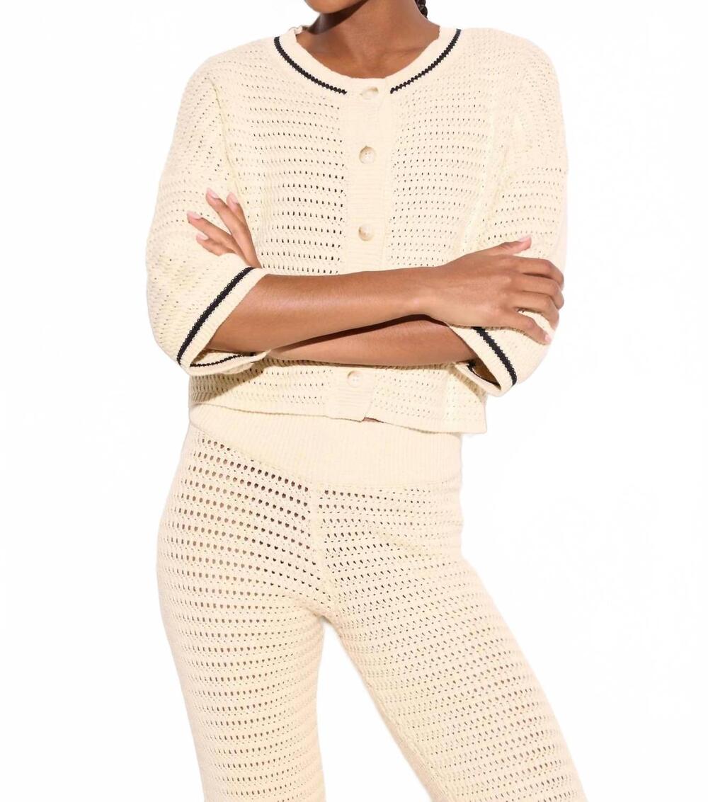 NEW SPIRITUAL GANGSTER women's daphnie crochet cardigan in canvas